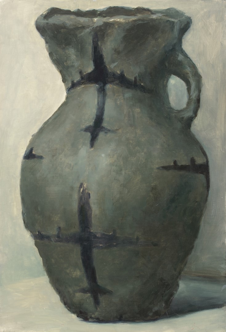 Bomber Vase (2014), 59 x 40 cm, oil on panel